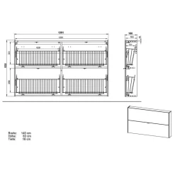 Schuhschrank und Spiegel Set - Point (zweiteilig)