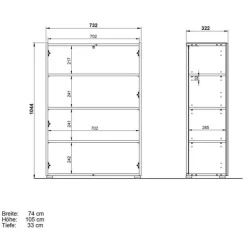 Schuhschrank und Spiegel Set - Bien (zweiteilig)