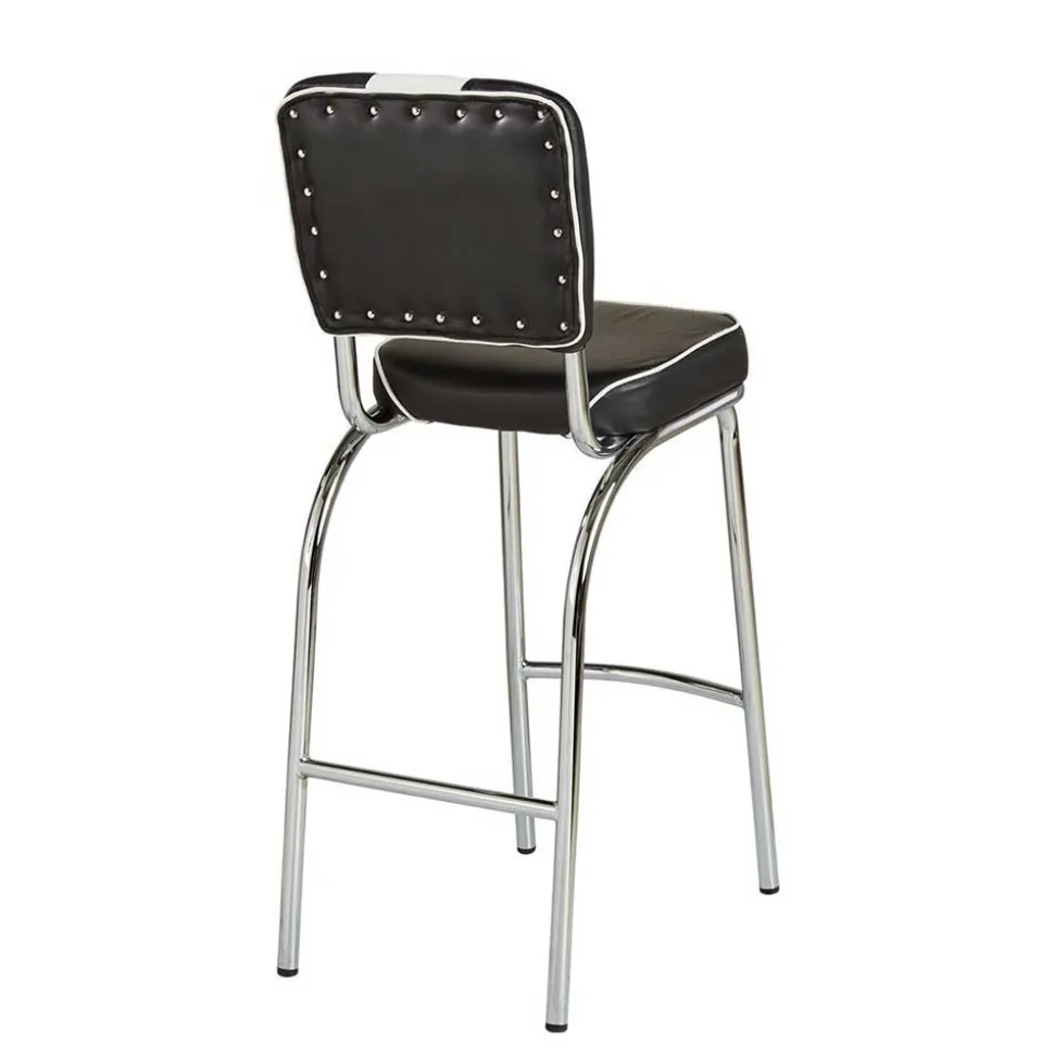 Schwarz Weißes Bartisch Set Barataria im Retro Diner Style (fünfteilig)