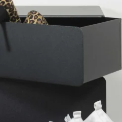 Schwarze Design Stahlkommode mit drei Schubladen - Zunil