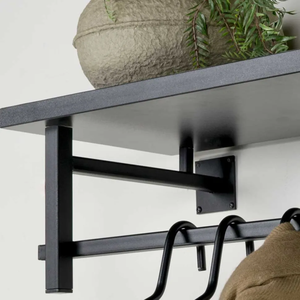 Schwarze Design Wandgarderobe modern - Unesc