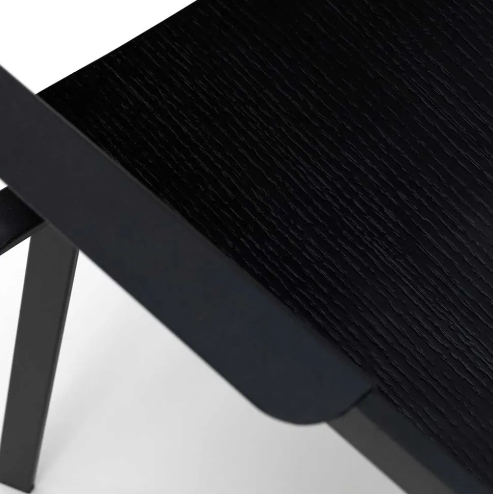 Schwarze Designstühle mit Armlehnen - Lejadro (4er Set)