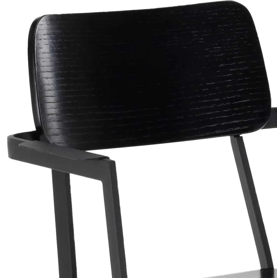 Schwarze Designstühle mit Armlehnen - Lejadro (4er Set)