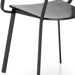 Schwarze Designstühle mit Armlehnen - Lejadro (4er Set)