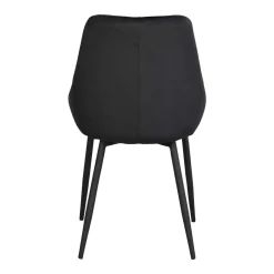 Schwarze Esszimmerstühle aus Samt - Cartoon (2er Set)