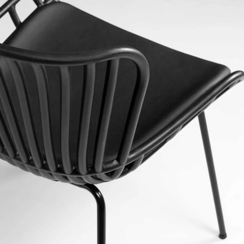 Schwarze Esszimmerstühle mit Polster - Pavias (4er Set)