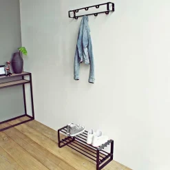 Schwarze Garderoben Kombi aus Stahl - Satroni (zweiteilig)