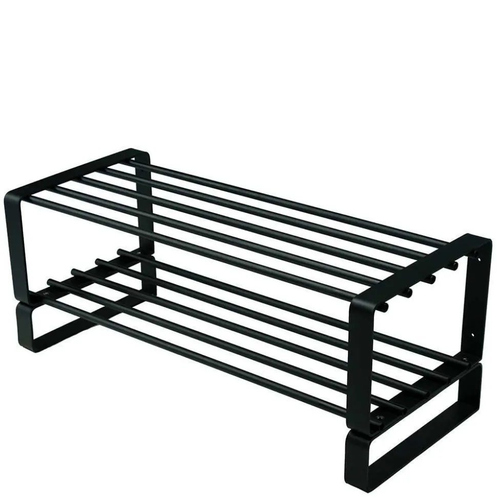 Schwarze Garderoben Kombi aus Stahl - Satroni (zweiteilig)