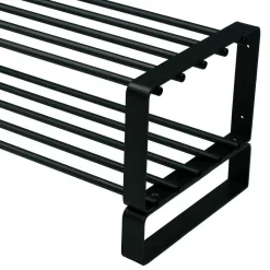 Schwarze Garderoben Kombi aus Stahl - Satroni (zweiteilig)