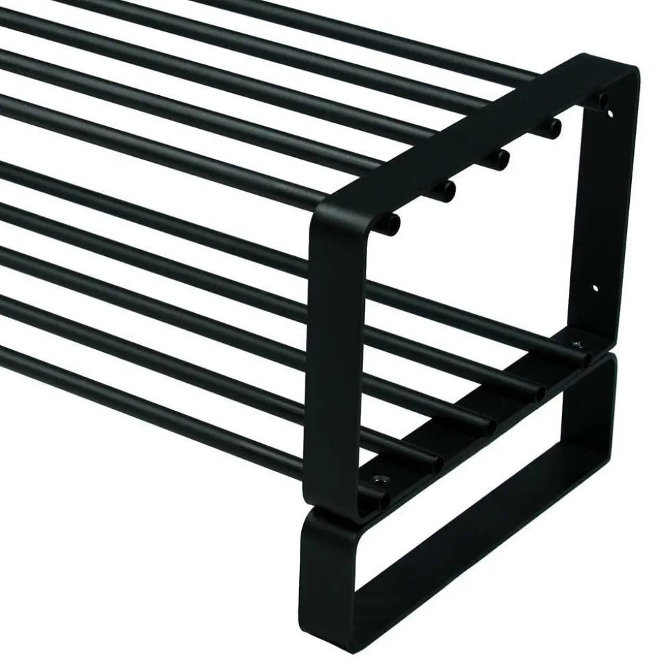 Schwarze Garderoben Kombi aus Stahl - Satroni (zweiteilig)