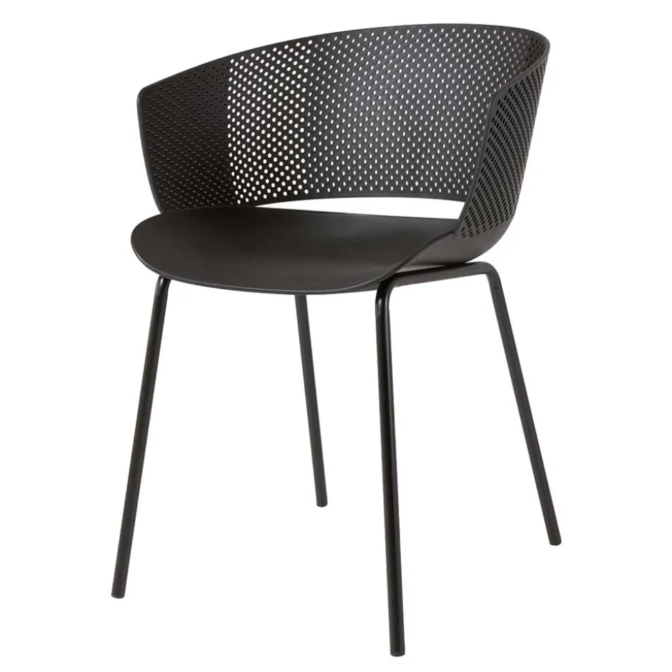 Schwarze Gartenstühle modern - Donzai (4er Set)