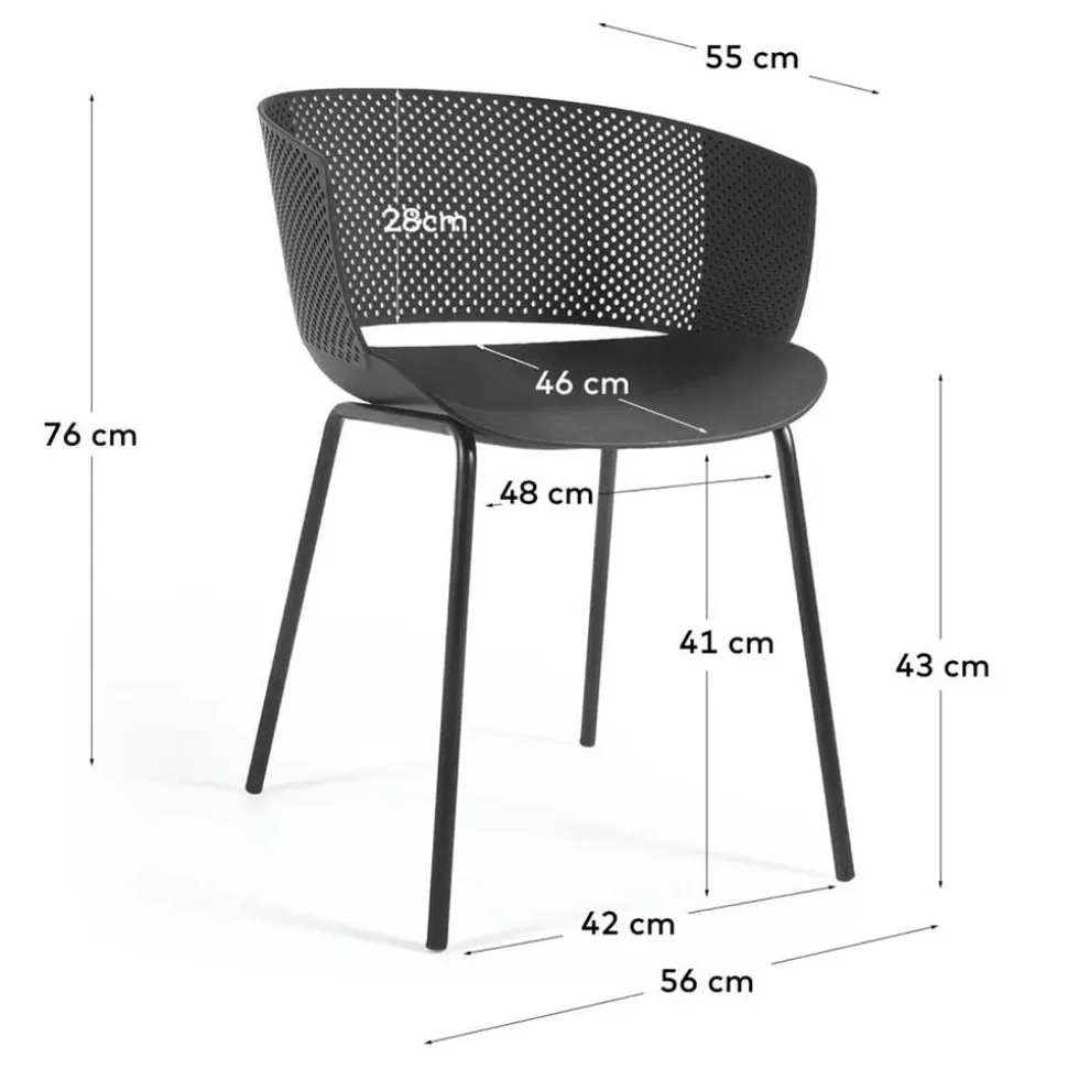 Schwarze Gartenstühle modern - Donzai (4er Set)