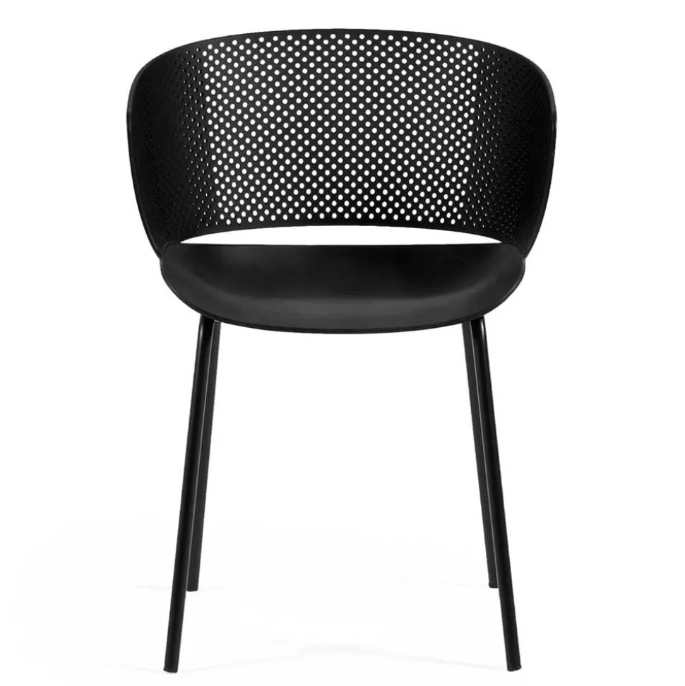 Schwarze Gartenstühle modern - Donzai (4er Set)