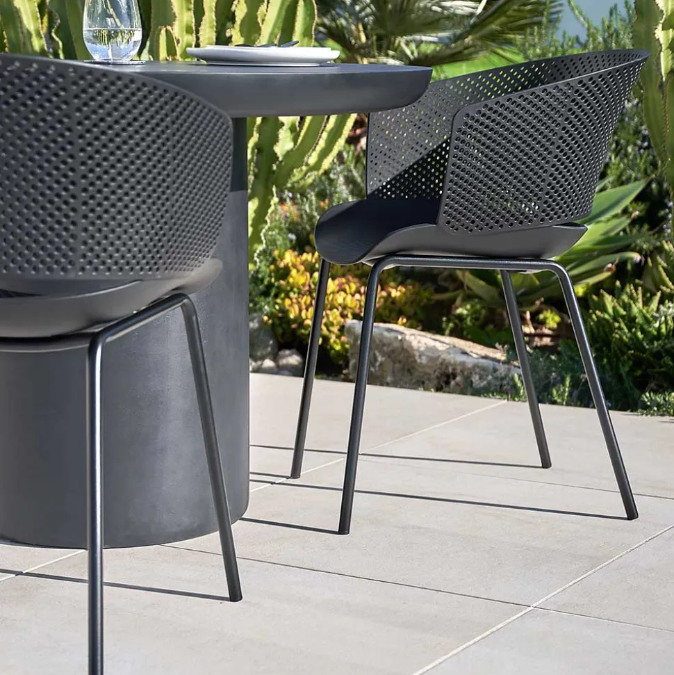 Schwarze Gartenstühle modern - Donzai (4er Set)