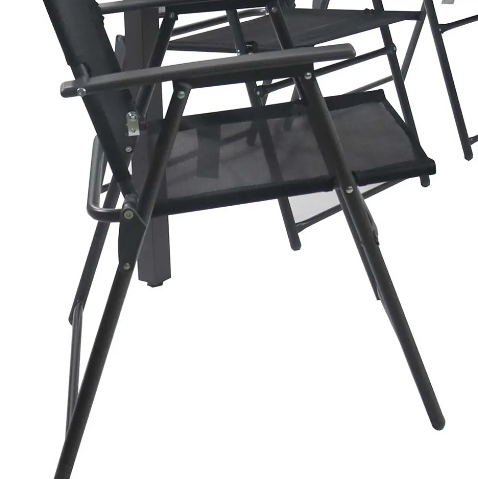 Schwarze Garten-Tischgruppe Set - Leni (siebenteilig)