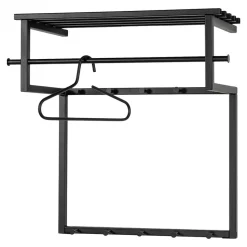Schwarze Hängegarderobe aus Metall mit Hutboden - Estagel