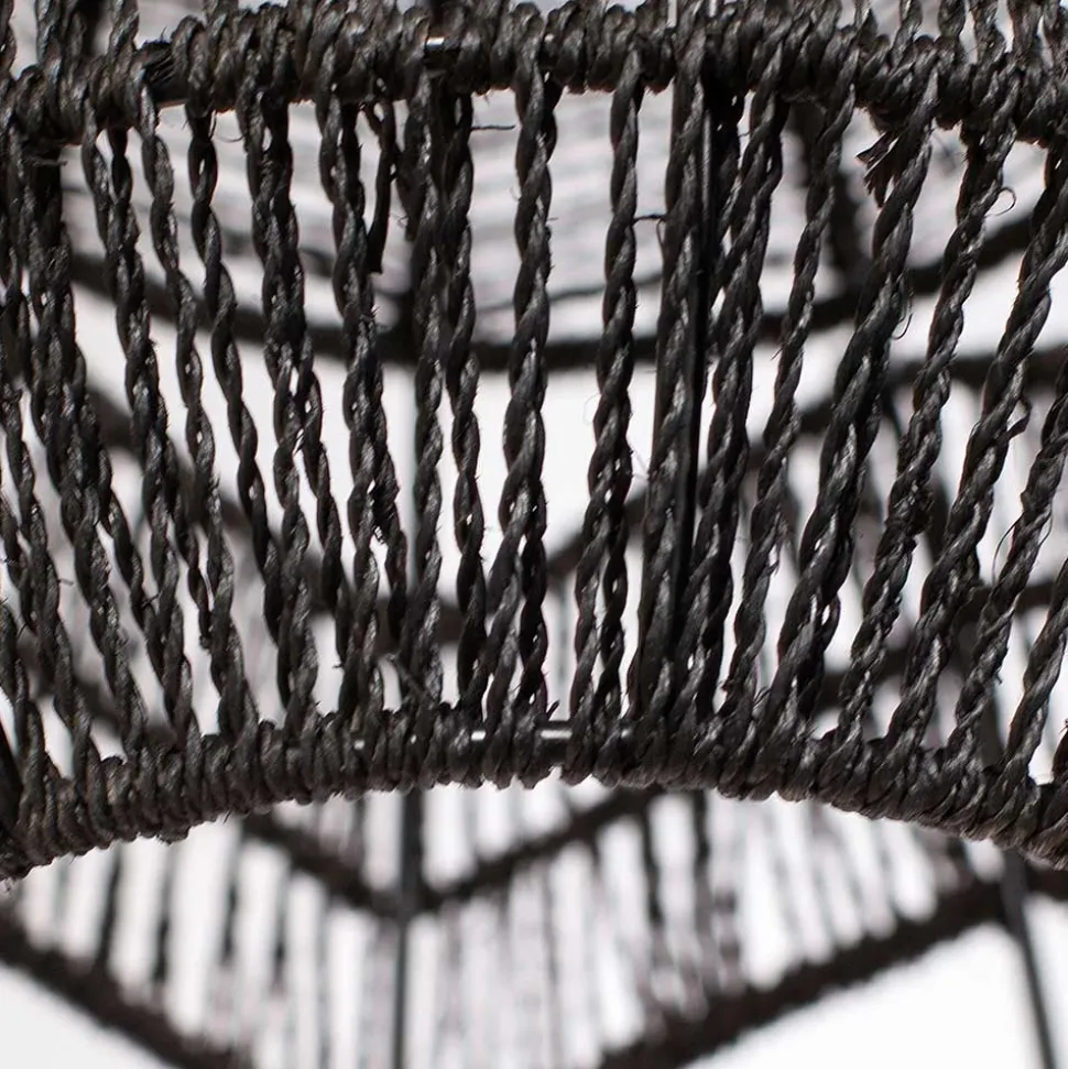 Schwarze Hängeleuchten aus Papierseil - Maura (2er Set)