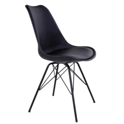 Schwarze Küchenstühle mit Schalensitz - Verbandro (2er Set)