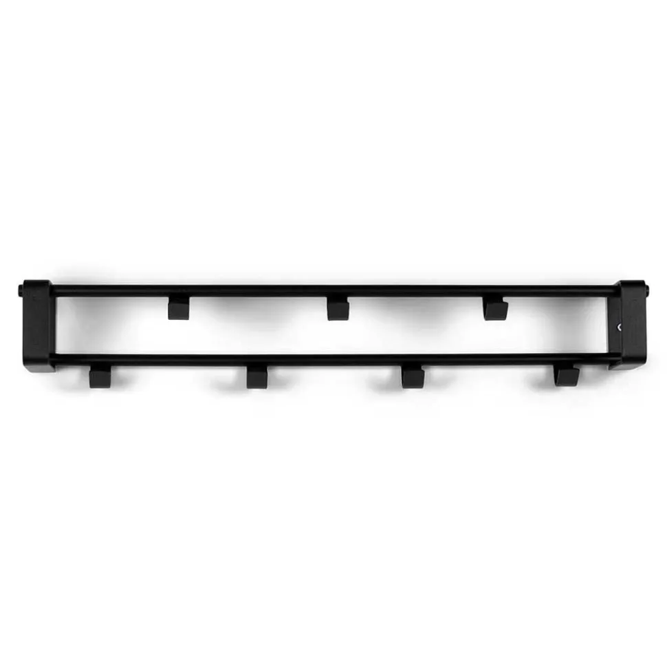 Schwarze Kompakt-Garderobe mit 7 Haken - Satroni