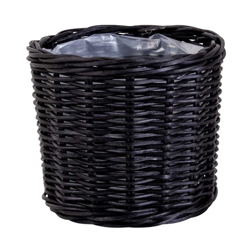 Schwarze Körbe aus Rattan Geflecht - Swan (vierteilig)