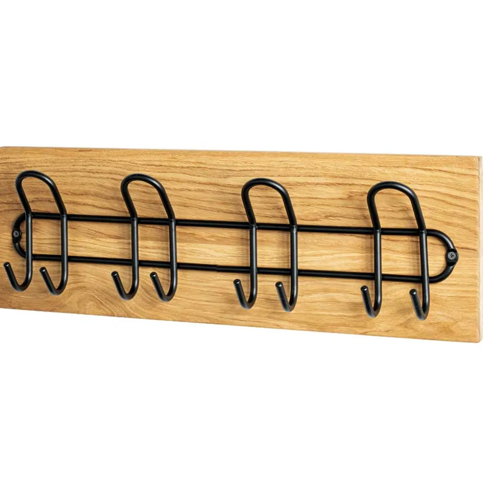 Schwarze Metall Hakenleiste mit 8 Haken - Akke