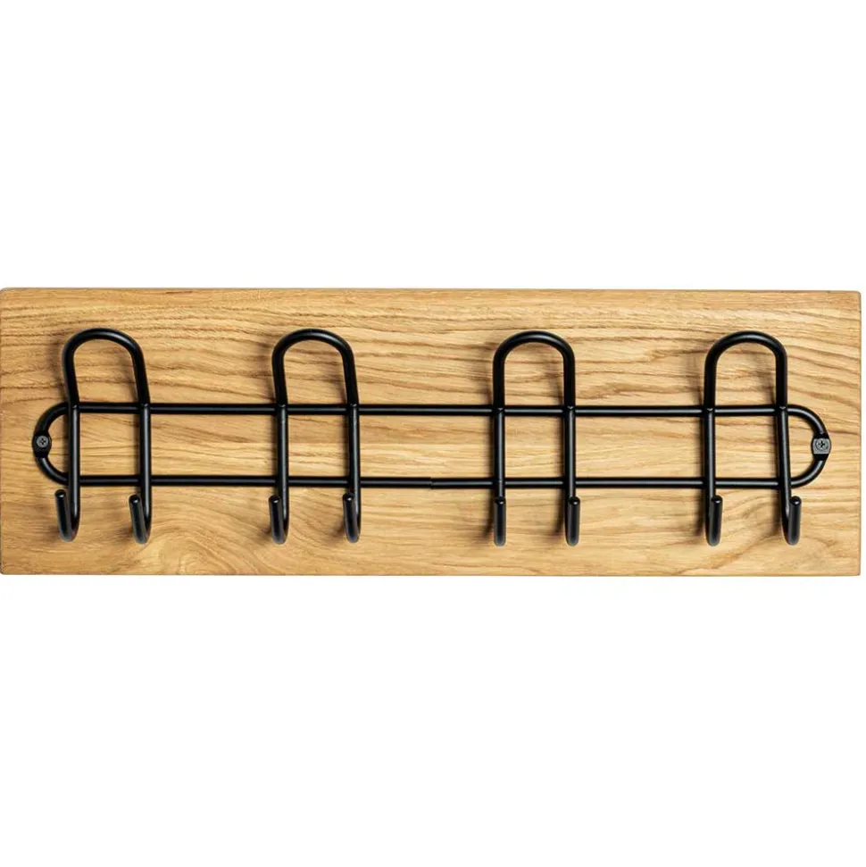 Schwarze Metall Hakenleiste mit 8 Haken - Akke