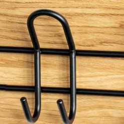 Schwarze Metall Hakenleiste mit 8 Haken - Akke