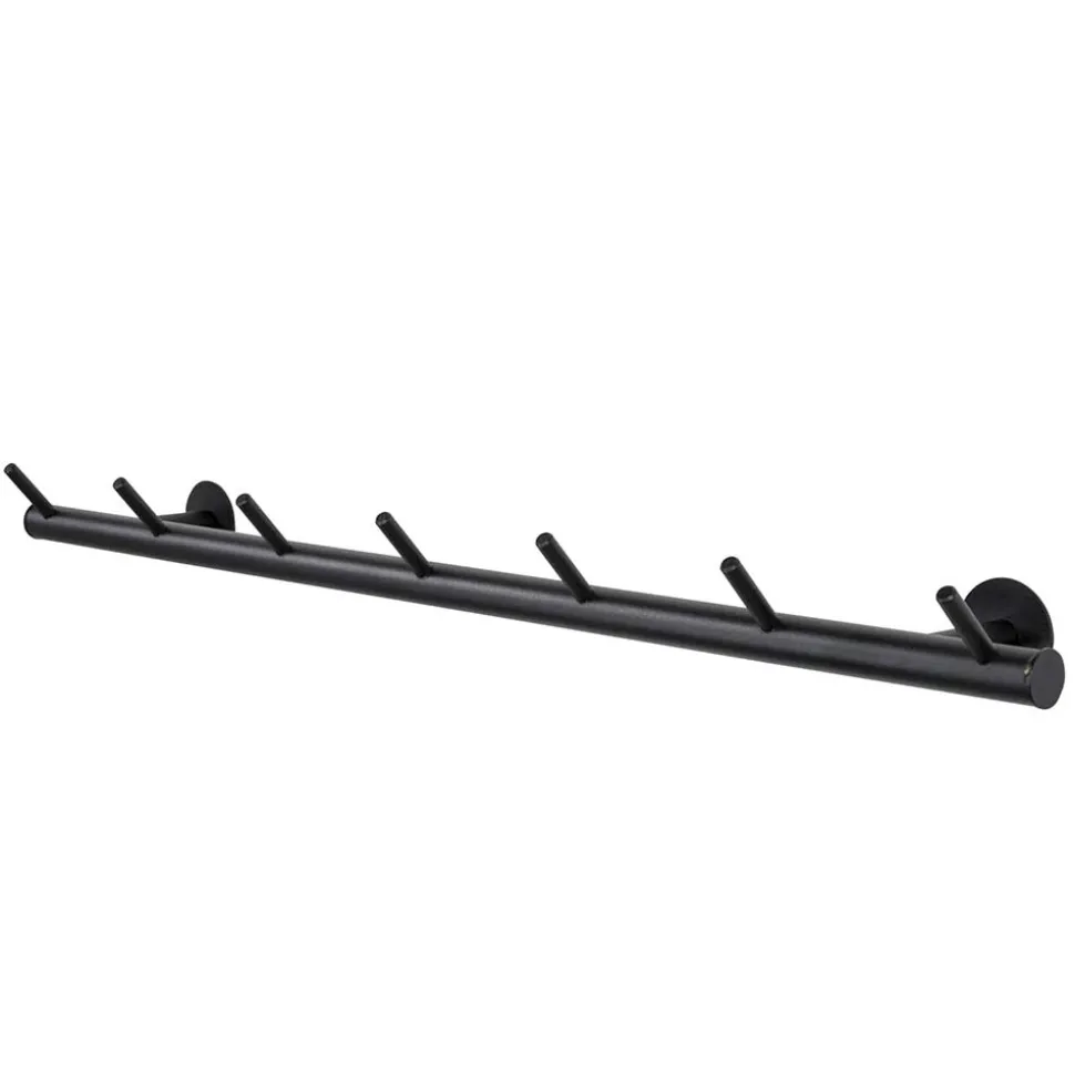 Schwarze Metallgarderobe mit 7 Haken - Kaserta