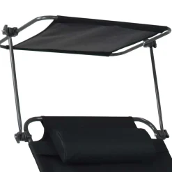 Schwarze Sonnenliege zusammenklappbar - Ambia