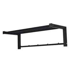 Schwarze Stahl Wandgarderobe mit Hutablage - Tattra