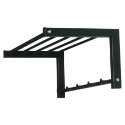 Schwarze Stahl Wandgarderobe mit Hutablage - Tattra