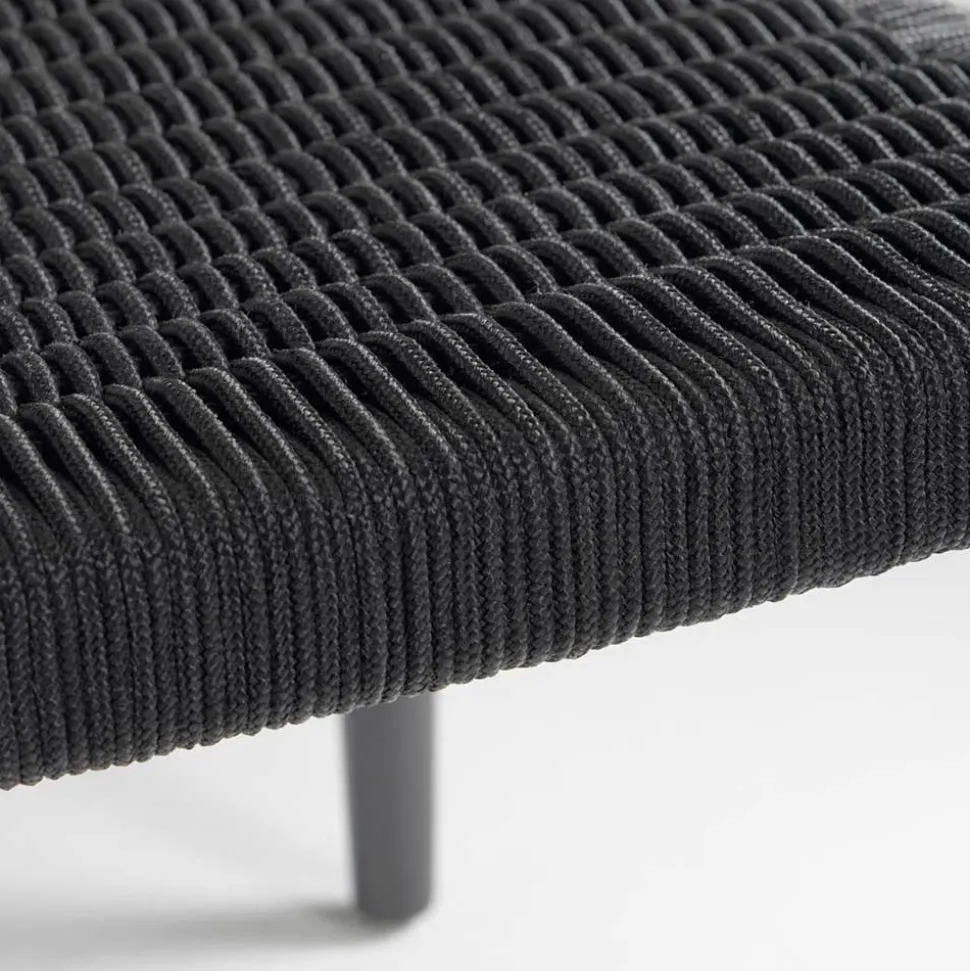 Schwarze Stühle aus Akazie & Kordel - Varioma (4er Set)