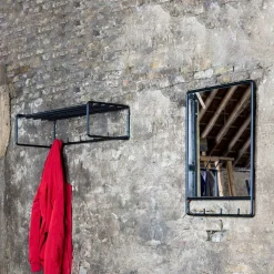 Schwarze Wandgarderobe & Spiegel - Creemas (zweiteilig)