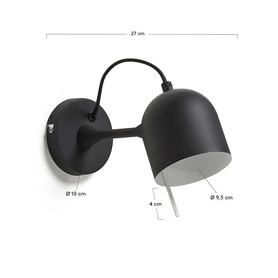 Schwarze Wandleuchte aus Metall - Gosy
