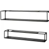Schwarze Wandregale Set - Mikene (zweiteilig)