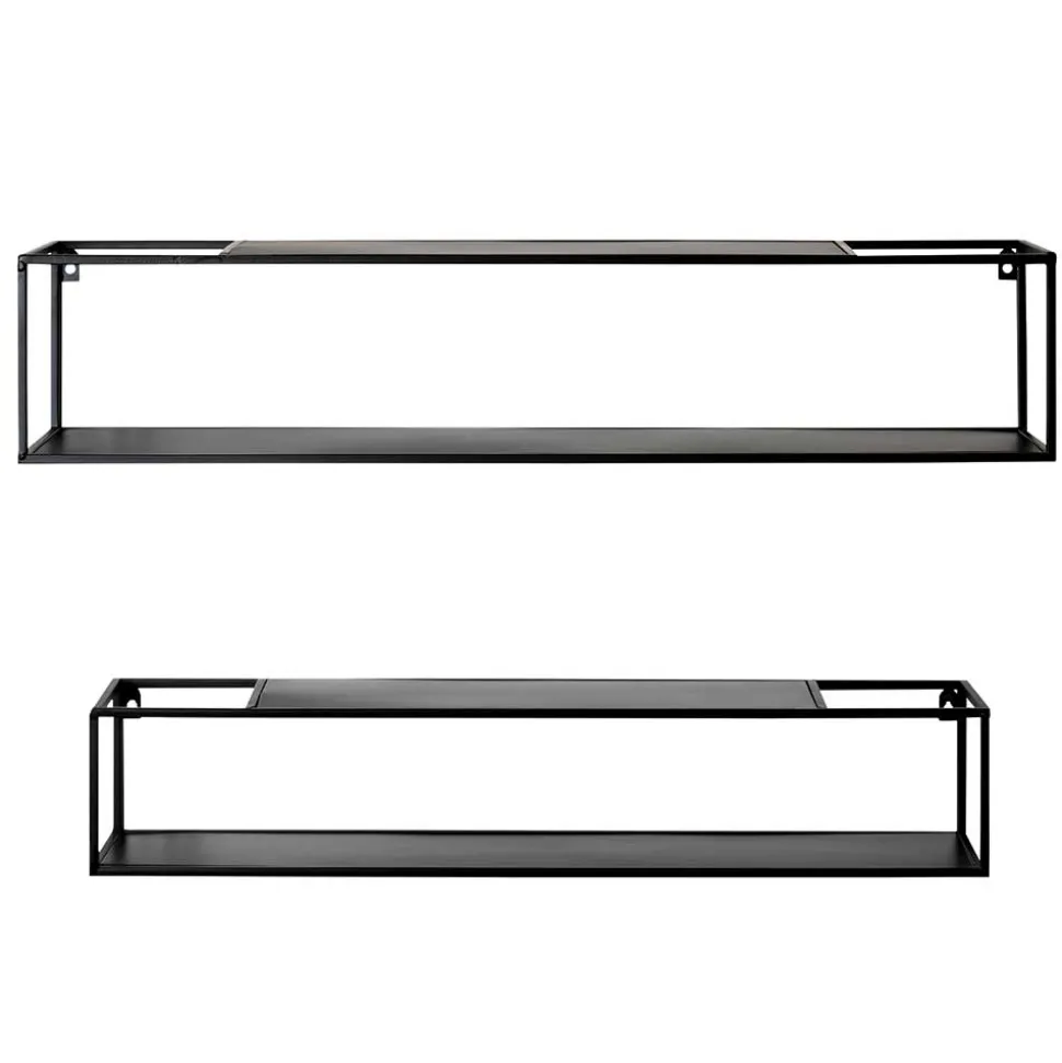 Schwarze Wandregale Set - Mikene (zweiteilig)