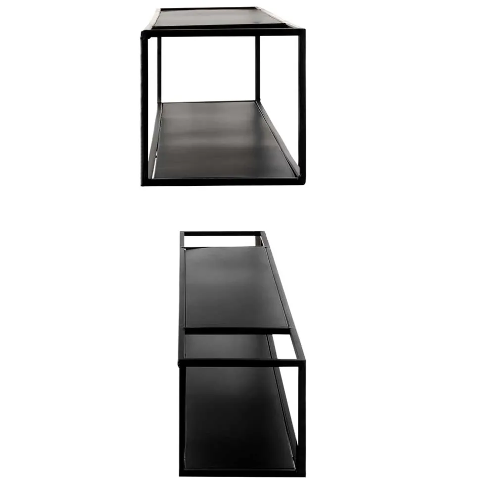 Schwarze Wandregale Set - Mikene (zweiteilig)