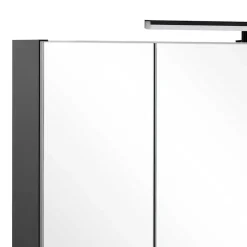 Schwarzer Bad-Spiegelschrank 3-türig - Riguna