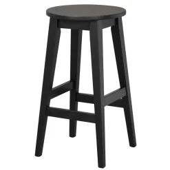 Schwarzer Barhocker in runder Form - Riostar (2er Set)