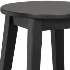 Schwarzer Barhocker in runder Form - Riostar (2er Set)