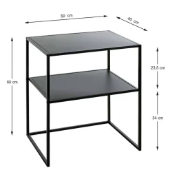 Schwarzer Beistelltisch mit Ablageboden - Jack