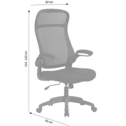 Schwarzer Chefsessel mit Mesh Rücken - Vorianca
