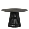 Schwarzer Design Säulentisch mit Schweizer Kante - Vamaica