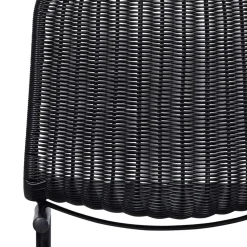 Schwarzer Freischwinger aus Kunstrattan - Babette (2er Set)