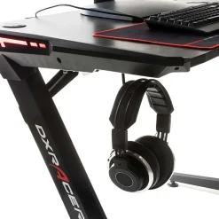 Schwarzer Gamer PC Tisch mit LED Beleuchtung - Frogs