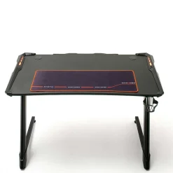 Schwarzer Gamer PC Tisch mit LED Beleuchtung - Frogs