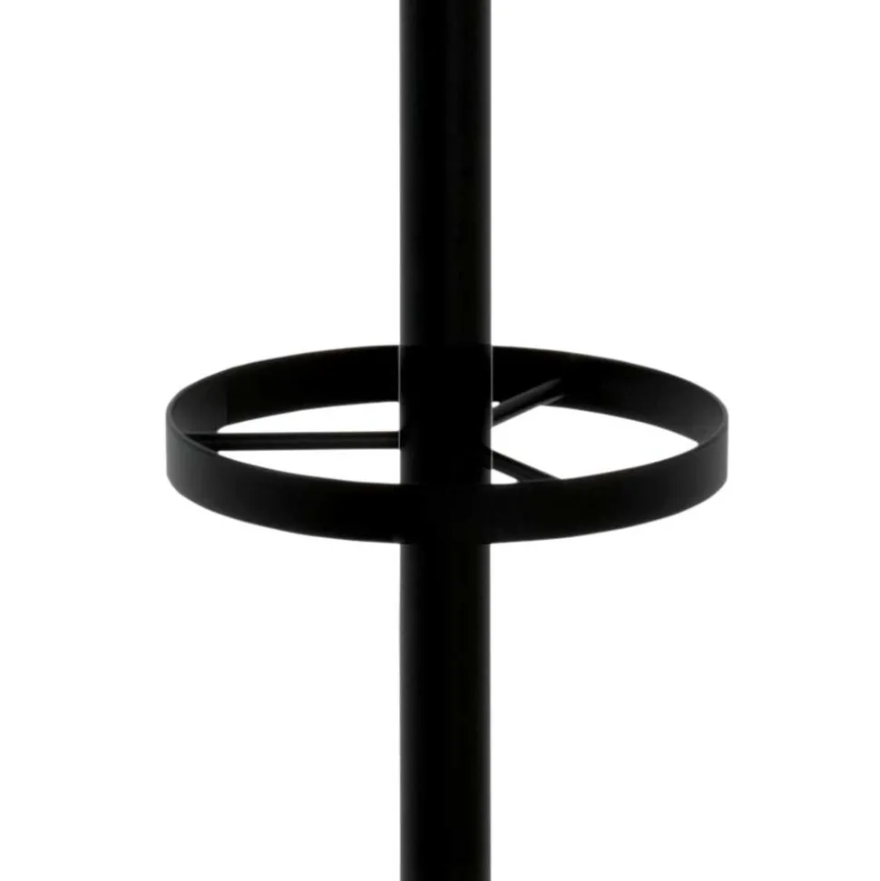 Schwarzer Garderobenstaender aus Stahl mit Aluminium - Leeward