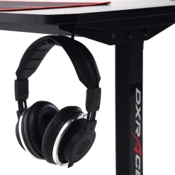 Schwarzer PC Schreibtisch mit Kabeldurchlass - Limon