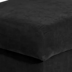 Schwarzer Polsterhocker mit Veloursbezug - Bravassa