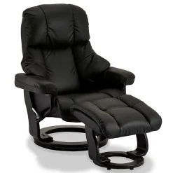 Schwarzer Relaxsessel mit Fußablage - Nautygo (zweiteilig)